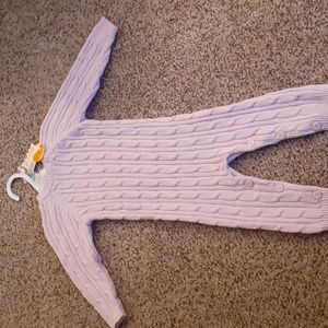 Infant Girls Pink One Piece Cable Knit Outfit